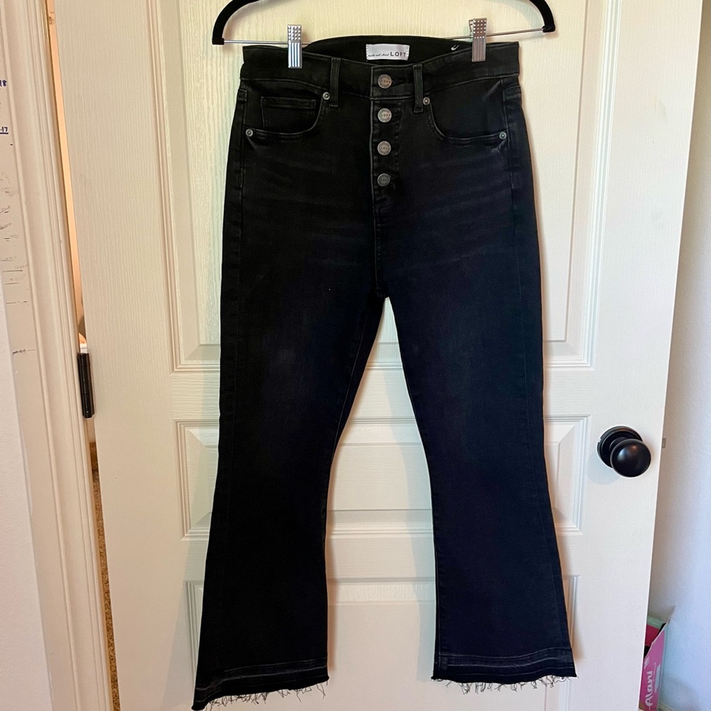 LOFT (black) High Rise Flare Crop Jeans